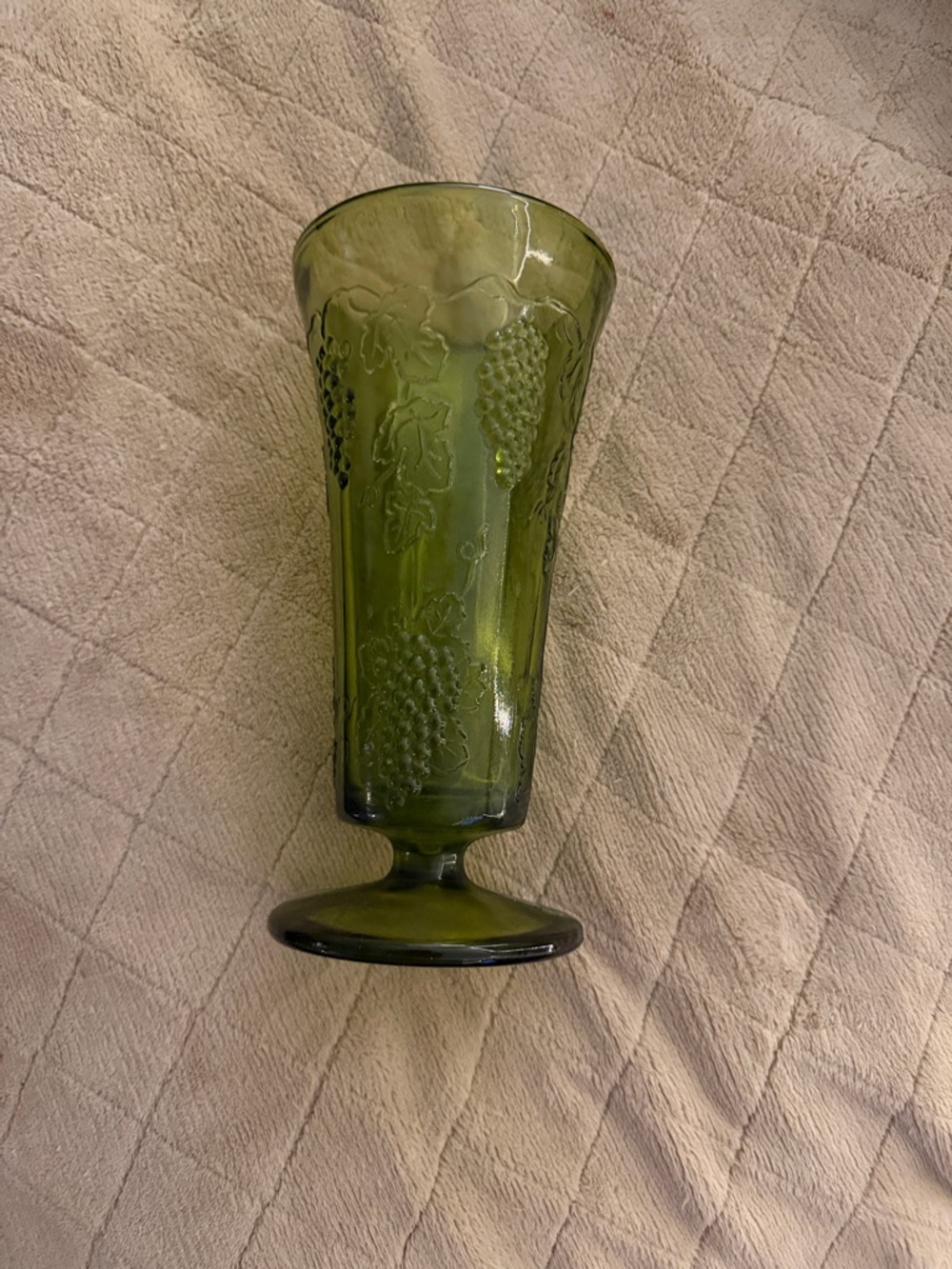 Green Grape Embossed Glass Tumbler